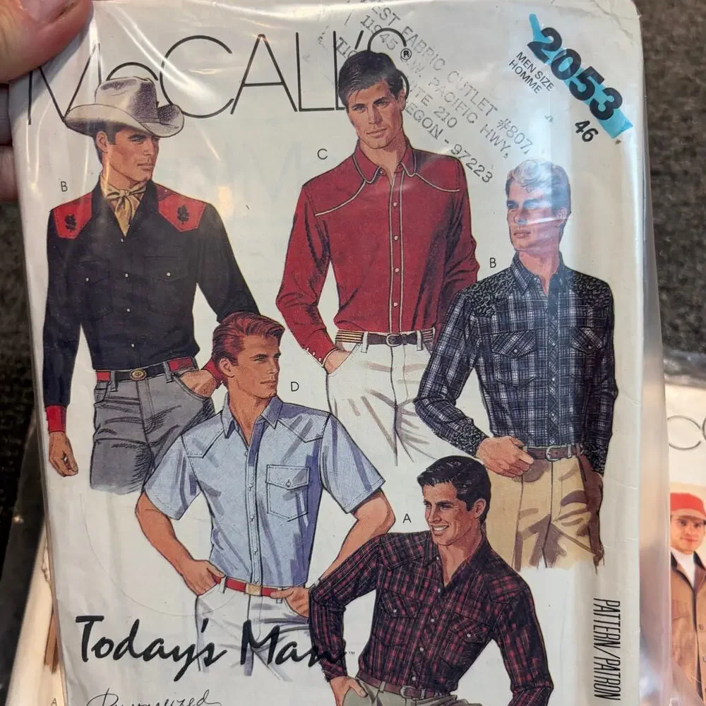 Lot 5 Vintage 70s 80s McCalls Sewing Patterns Mens Clothing Shirts Vests Pants